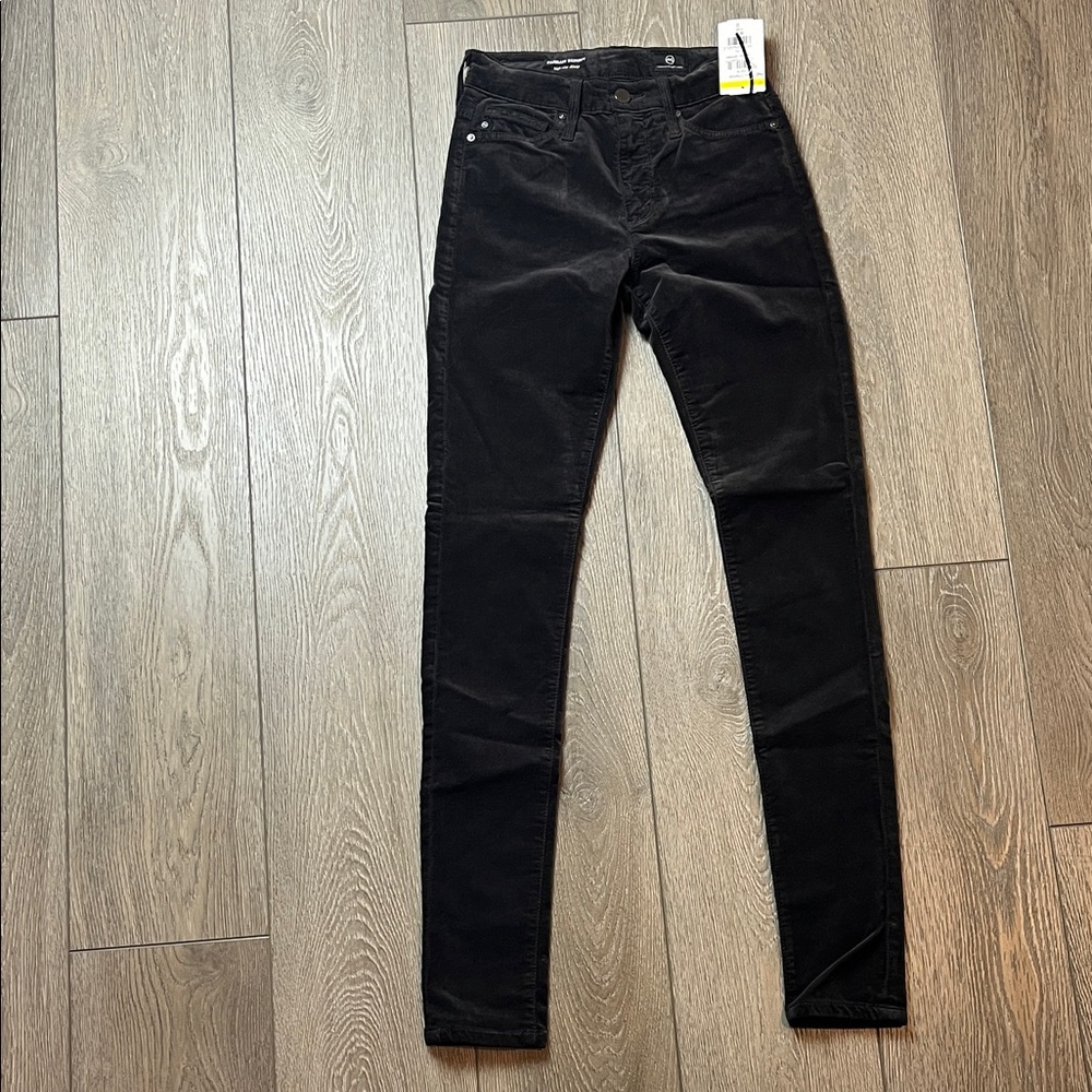 Adriano Goldschmied Farrah skinny high rise skinny  Black Velvor size 23R new